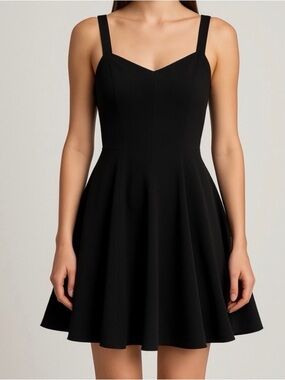 Vintage All That Jazz Black Fit & Flare womenโs Dress Size 5/6 Made in USA (L8)โจ